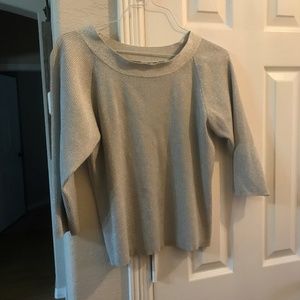 Claudia D Donna Silver silk Evening Blouse XL